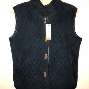 Blue suede vest
